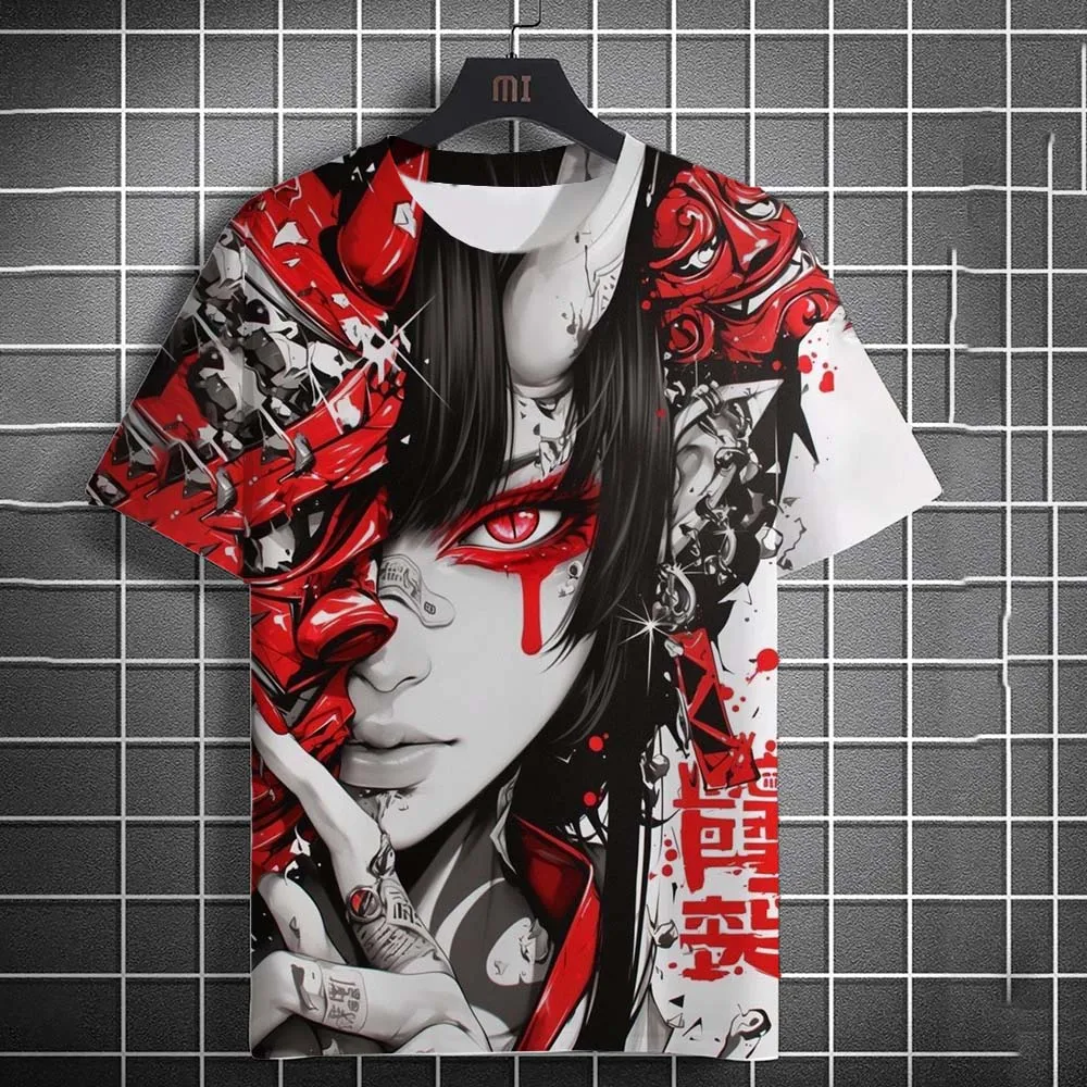2026 Summer Casual Harajuku Streetwear 3D Printed Hip Hop Unisex Tops Men's T-shirt Cartoon Sexy Samurai Women Graphic T Shirts
