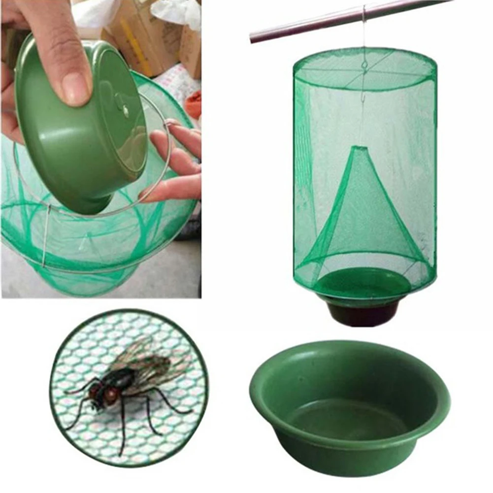 Reusable Insect Trap Cage Fly Catcher Killer Control Hanging Folding Set Net for Household Bedroom Protection