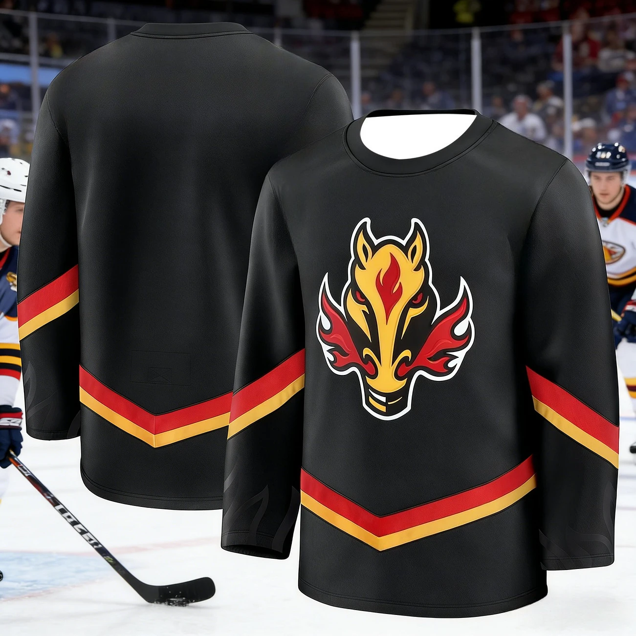 2026 New Model Chicago Men's Ice Hockey Sport Shirt - Blaze Fan - 3D Print - Breathable - Quick-Drying - Long Sleeve Kids
