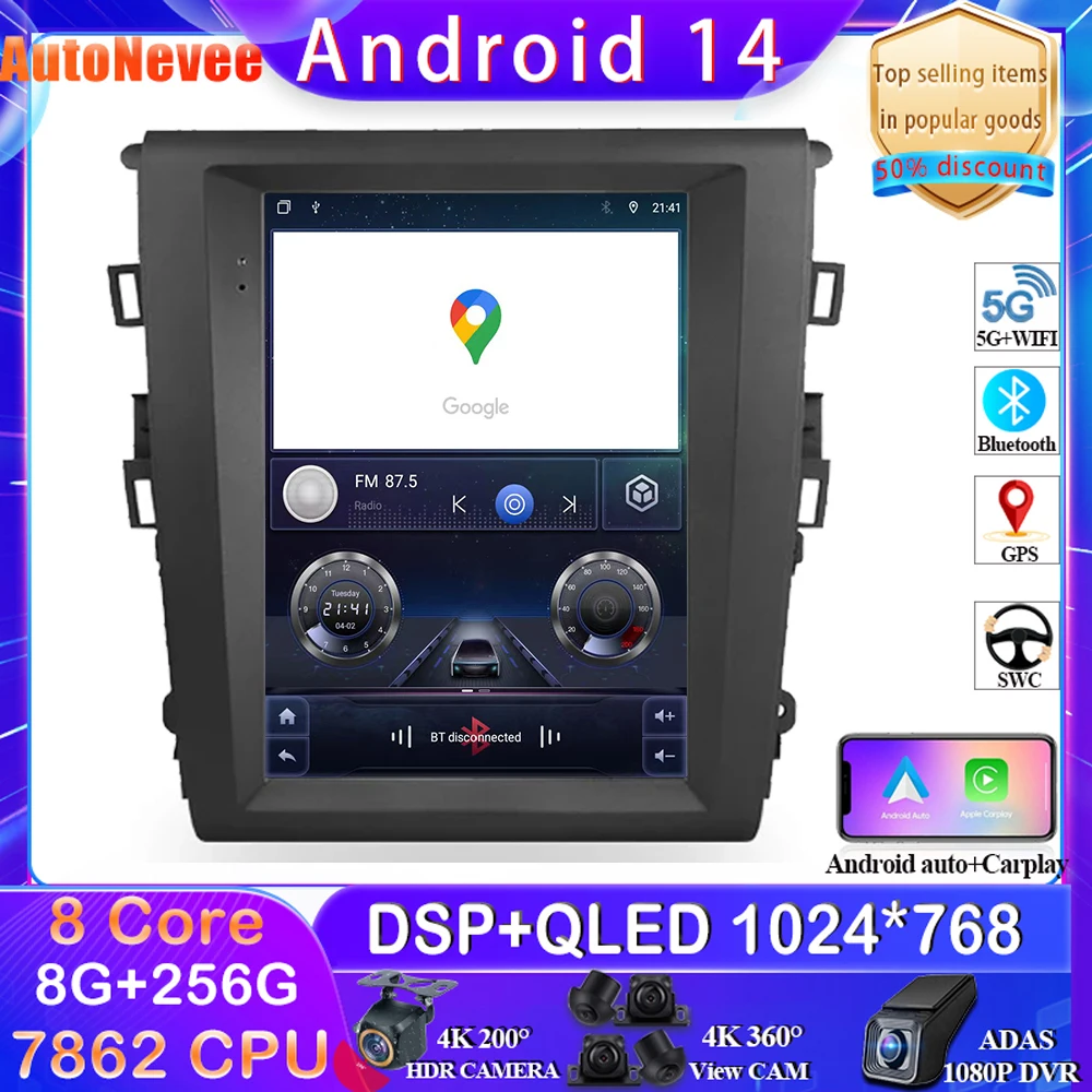 أندرويد لفورد مونديو فيوجن MK5 2013-2020 راديو السيارة الوسائط المتعددة الملاح مشغل فيديو Carplay ستيريو السيارات بانتيلا الفقرة كارو