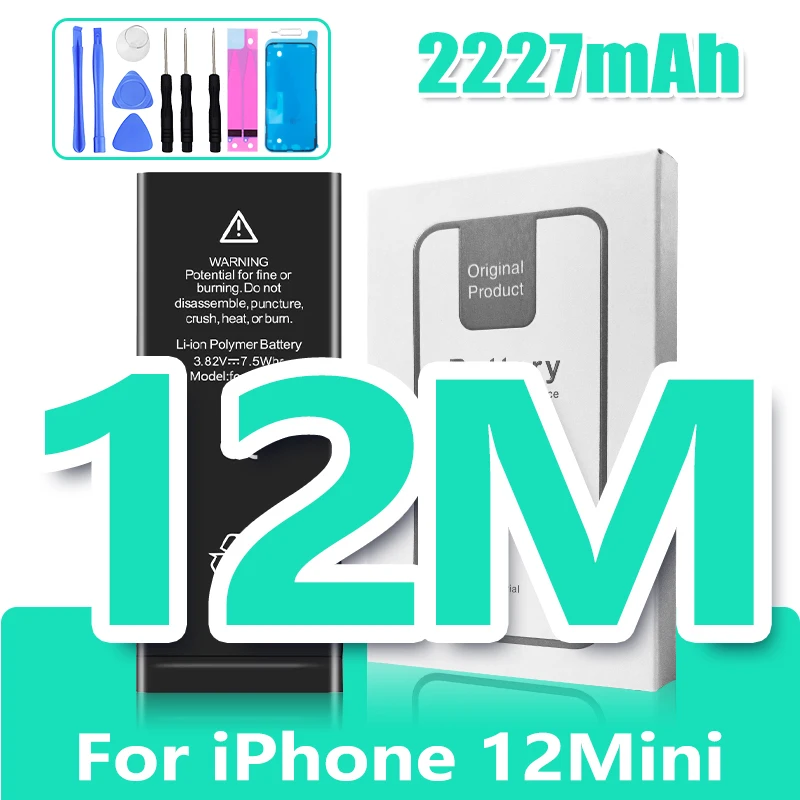0 Cyclus Hoge Capaciteit Batterij Voor iPhone 11 11Pro 12Pro 12 13 14 13Pro 14Pro Max Mini Telefoon Bateria + gratis Tool Kit