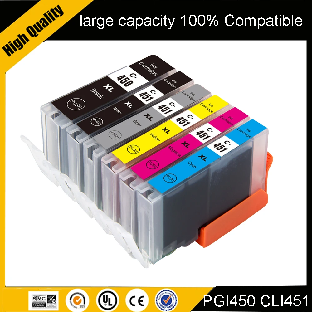 

PGI-450 PGI450 CLI451 Compatible Ink Cartridge For Canon PIXMA IX6540 IX6840 iP7240 MX924 MG5440 MG5540 MG5640 MG6340 Printer