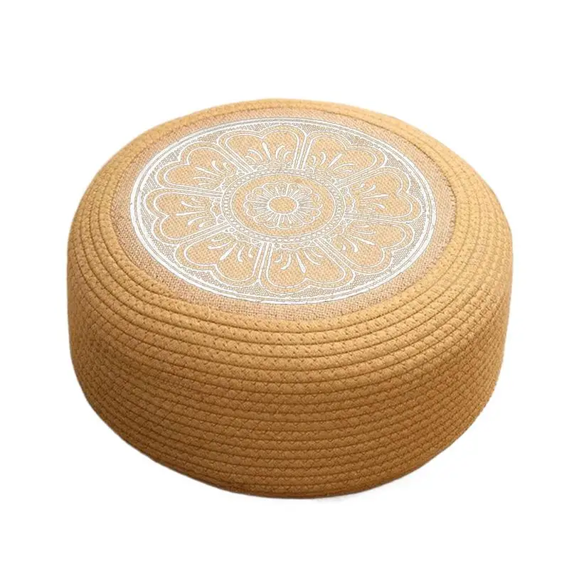 

Outdoor Ottoman Pouf Woven Round Outdoor Poufs Tatami Floor Cushion For Home Garden Coastal Living Porch Exterior Deck Poolside