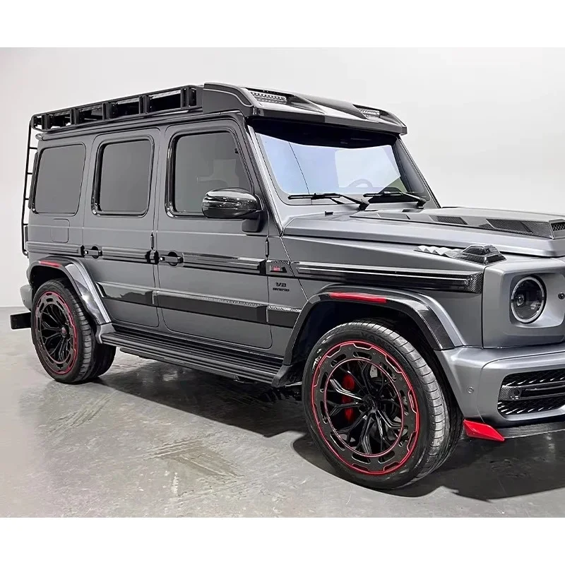 2019-2024Year G Class W463A Side bar Auto Body Kits Part Accessories W464 G63 4X4 square Side Step with Dry Carbon Corners