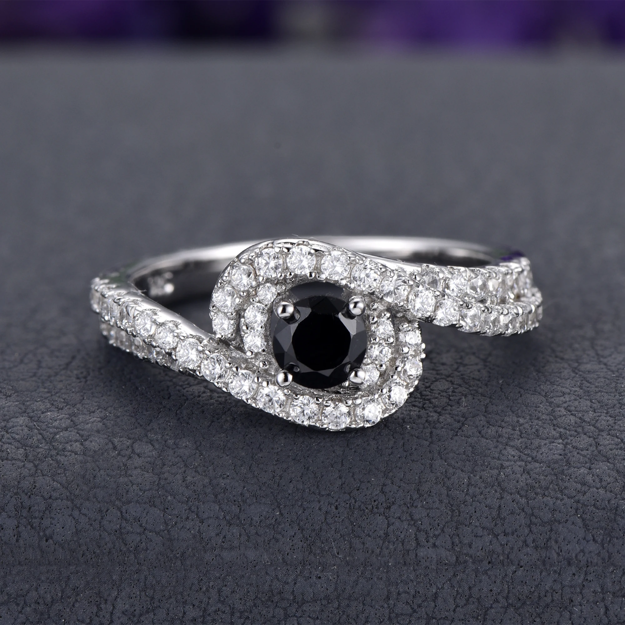 

Unique Black Onyx 925 Sterling Silver December Birthstone Ring Gift for Women