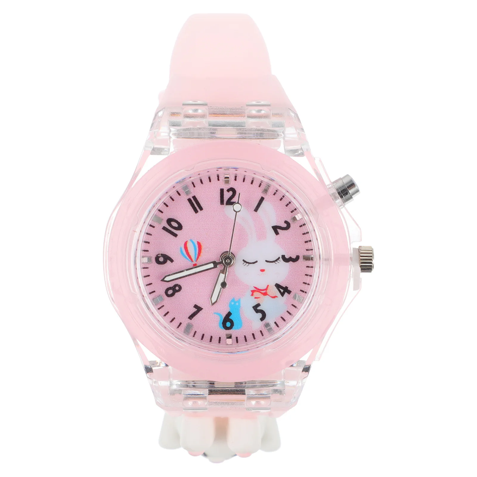 قطعة واحدة من ساعة LED الليلية المتوهجة لتصميم الرسوم المتحركة على شكل أرنب مضيئة مقاومة للماء هدية تعلم الوقت لعيد ميلاد الطلاب #6