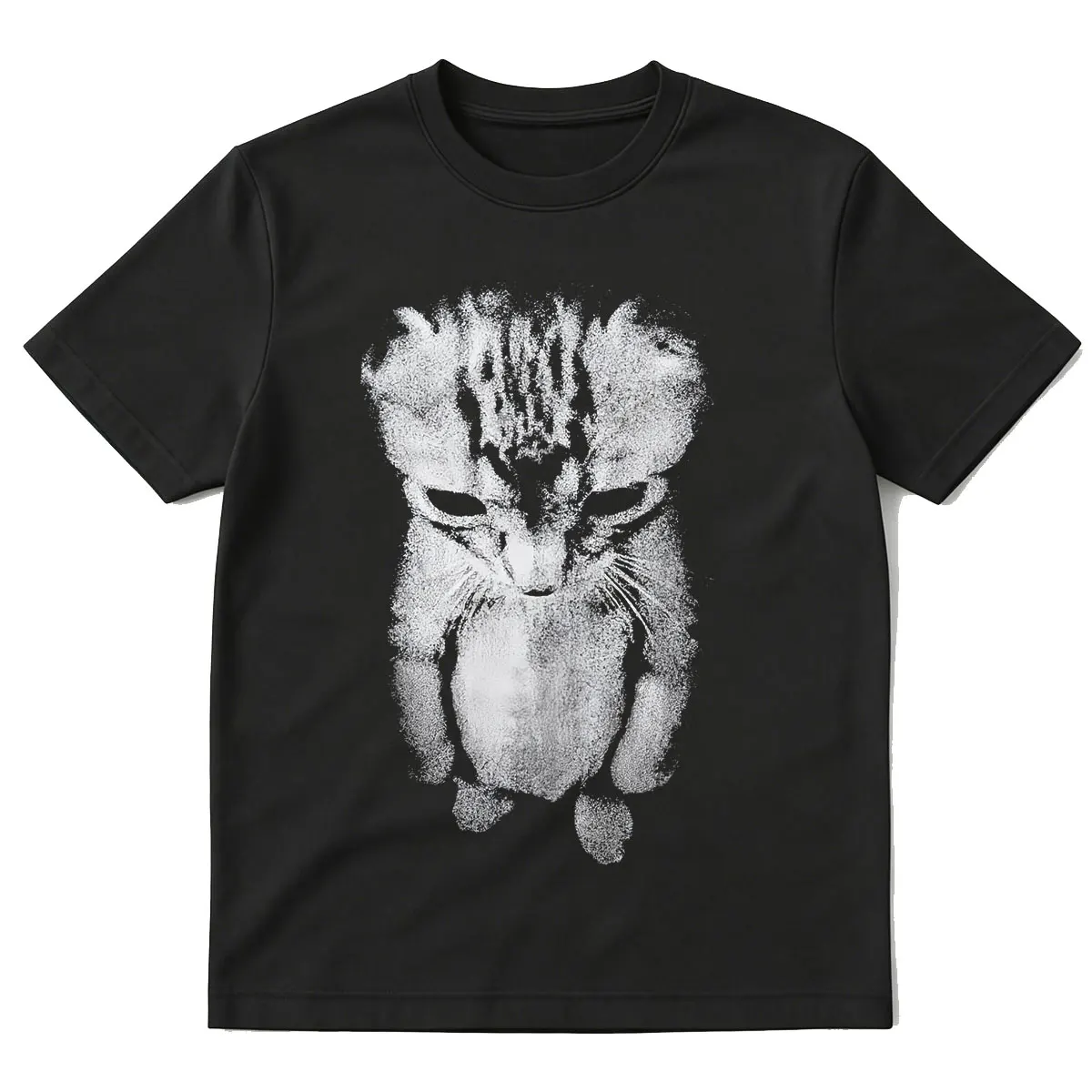 El Gato Sad Kitten FunnySad Crying Munchkin Cat T-shirts  Women Clothing CasualShort Sleeve Oversized T Shirts