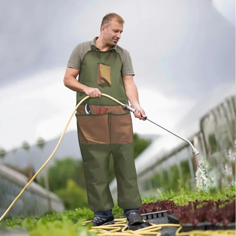 1pc gardening apron Work Tool apron for made of wear-resistant canvas apron with large pockets split leg apron woodworking apron
