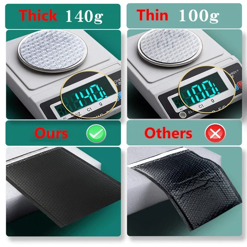 20 pçs/set sacos de envelope de espuma preta auto selo mailers acolchoados envio envelopes com bolha saco de envio pacotes saco