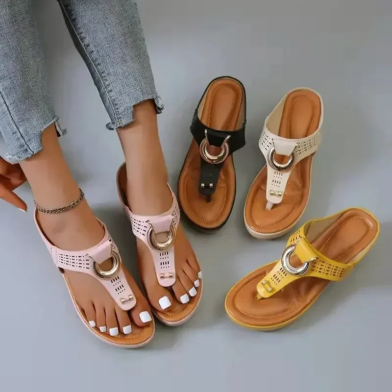 

Summer Sandals Women 2025 Big Size Platform Wedges Sandals Slippers Non-Slip Open Toe Flip Flops Ladies Comfortable Beach Shoes