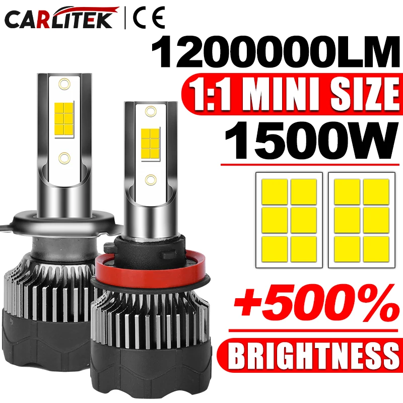 1200000lm 1500W 3570 CSP Chip 6000K Car LED Headlight H4 H7 H1 H3 9007 HB5 9008 H13 LED 9005 9006 H8 H11 9012 LED Fog Light Lamp