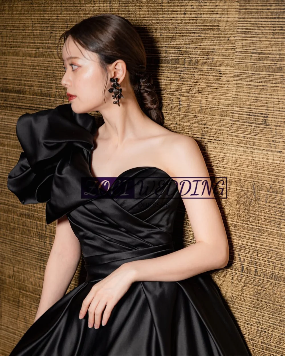 Zoci Sweetheart Satin Korea Wedding Dresses One Shoulder Satin Ball Gown Photos Shoot Dress Customized Backless Formal Gowns