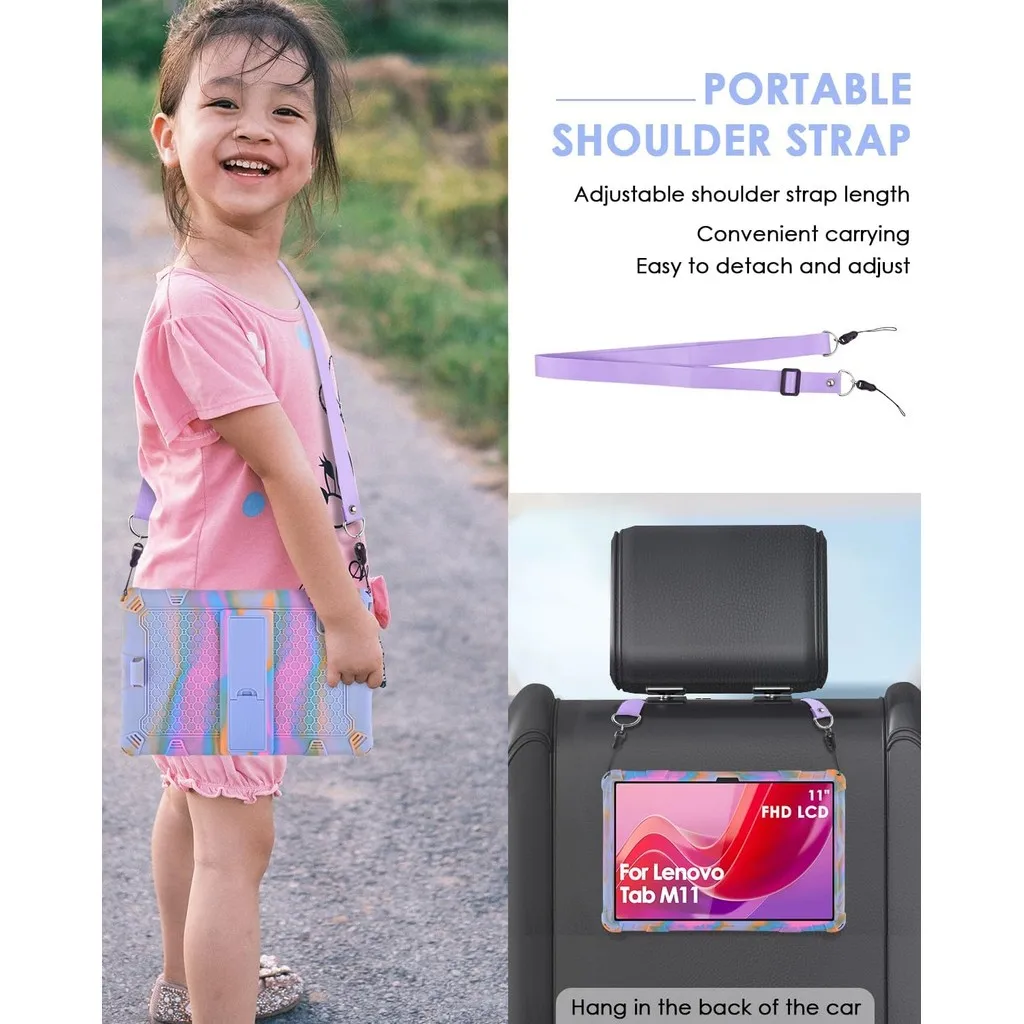 Soft Silicone Kids Safe Case for ZTE Nubia Pad Pro Global 10.9 2025 Nubia Pad Pro 10.9 with Shoulder Strap Stylus Pen 5
