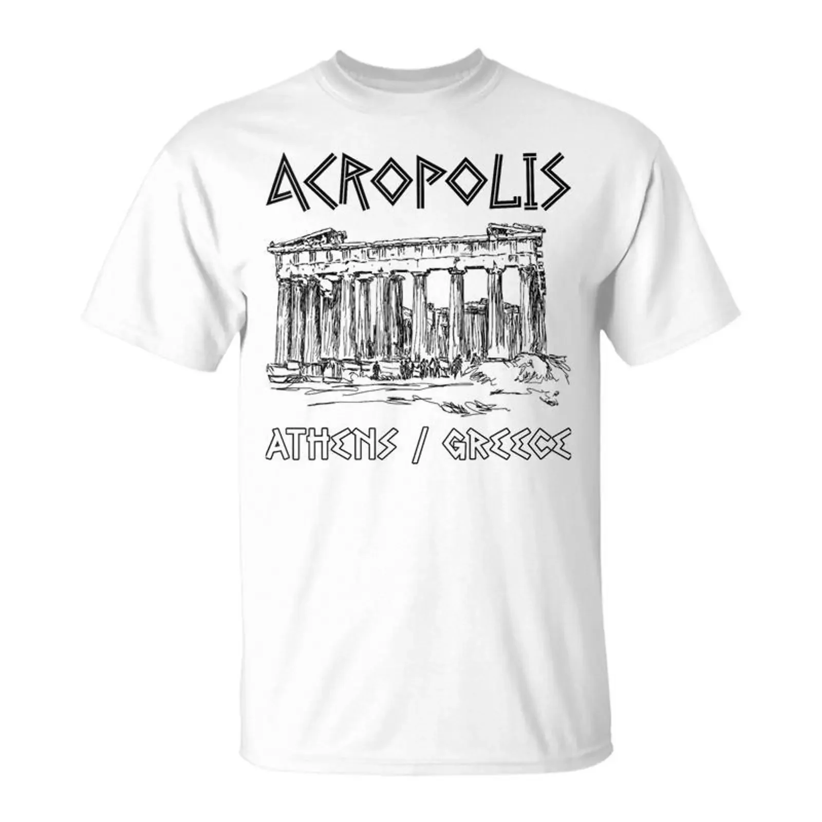 Acropolis Athens Greece Souvenir Greek Parthenon T Shirt Monsterry vintage Washed homme Comfortable Stretched streetwear Casual