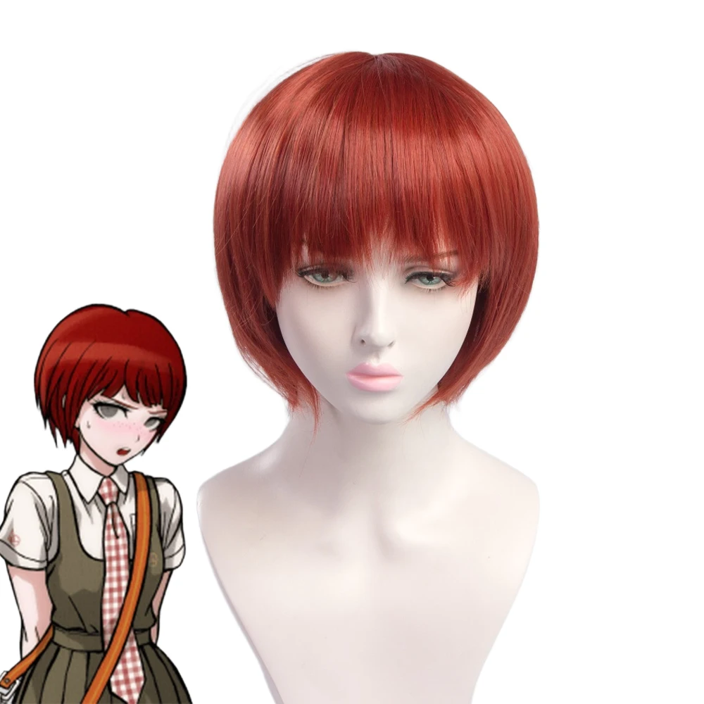 

Game Danganronpa Koizumi Mahiru Cosplay Wig Girl Red Short Hair Heat Resistant Synthetic Wigs Halloween Carnival Prop
