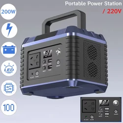 200W Portable Power Station 220V Power Banks 32000mAh Powerful External Spare Battery Generator Powerbank for Outdoor Camping