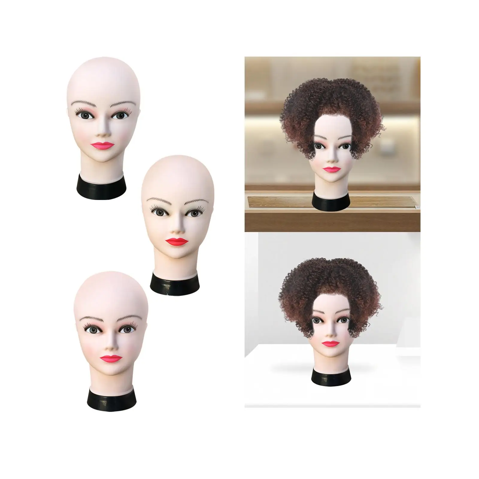 

Female Mannequin Head Cosmetology Wig Stand for Glasses Jewelry Hairpieces