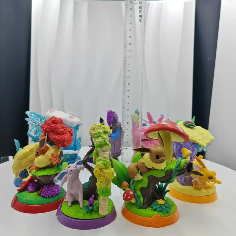 Sofort lieferbar: Pokémon Youxiang Bar Eevee-Serie Puppe, handgefertigtes Desktop-Ornament, Eevee-Familie, trendiges Spielzeug, Neujahrsgeschenk