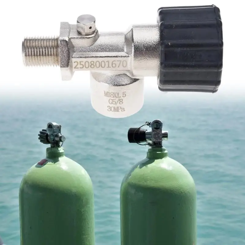 Diving Tanks Cylinder Valves Replacement Filling Station 5/8inch  Air Tanks Refill Adapter Stainless Steel Connector