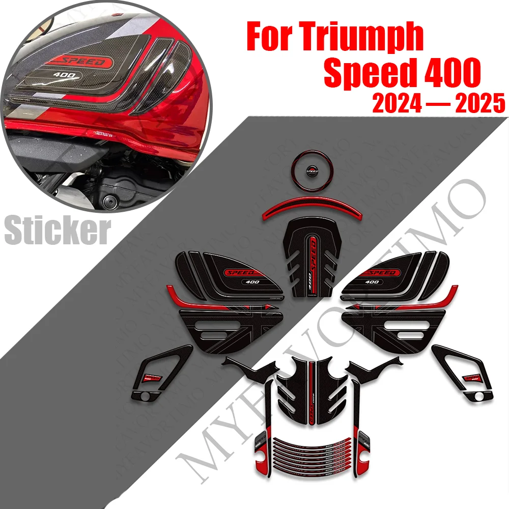 

For Triumph speed 400 Motorcycle Fuel Tank Pad Sticker Moto Epoxy resin Decals speed400 Triumphspeed400 2024 2025