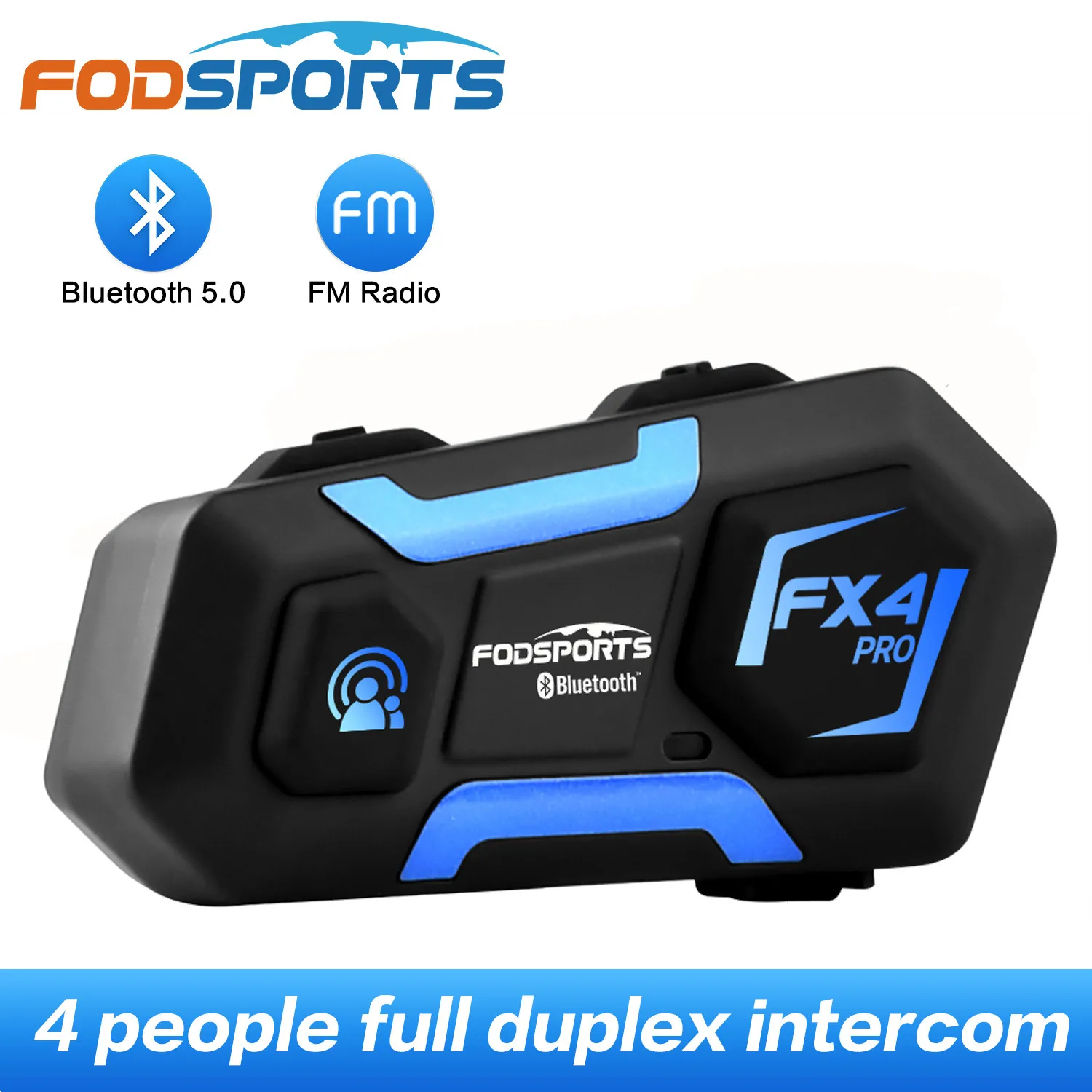 

Fodsports FX4 Pro 4 Riders 1000m Full Duplex Intercom Motorcycle Headset Helmet Interphone Bluetooth 5.0 Intercomunicador Moto