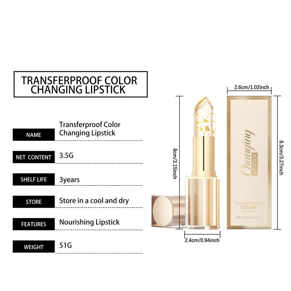 Ph Color Reacts Lippenbalsam mit Blattgold - Pflegender, langanhaltender, nicht fettender Lippenstift, spendet Feuchtigkeit und repariert spröde Lippen für Frauen. – Detail 15