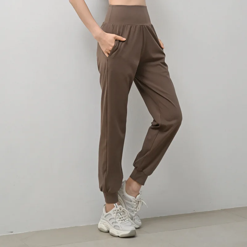 

Women's Outdoor Morning Run Nine-Piece Marathon Training Pants Thin Long Sports orts Breathable High Waist Fitn Trousers