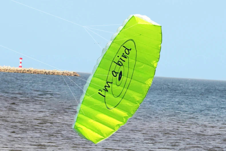New Outdoor Fun Sports 1.4m Power Dual Line  Parafoil Parachute  Sports Beach Kite For Beginner