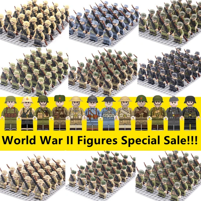 WW2 24pcs Lot Military Soldiers Building Blocks Set Weapons Soviet US UK China France Army Action Figures Bricks Toys Kids Gifts AliExpress