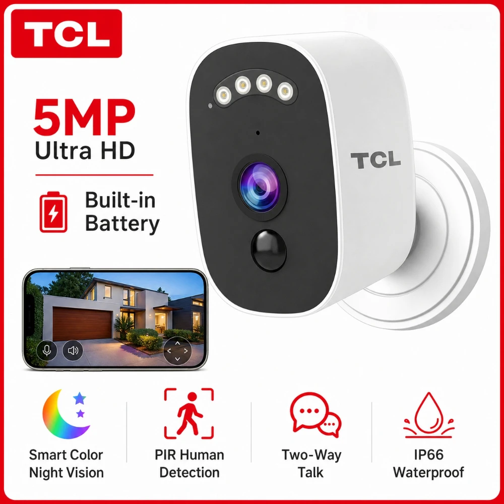 Smart Home Battery Camera Ezviz - Cámara de Seguridad TCL de 5MP