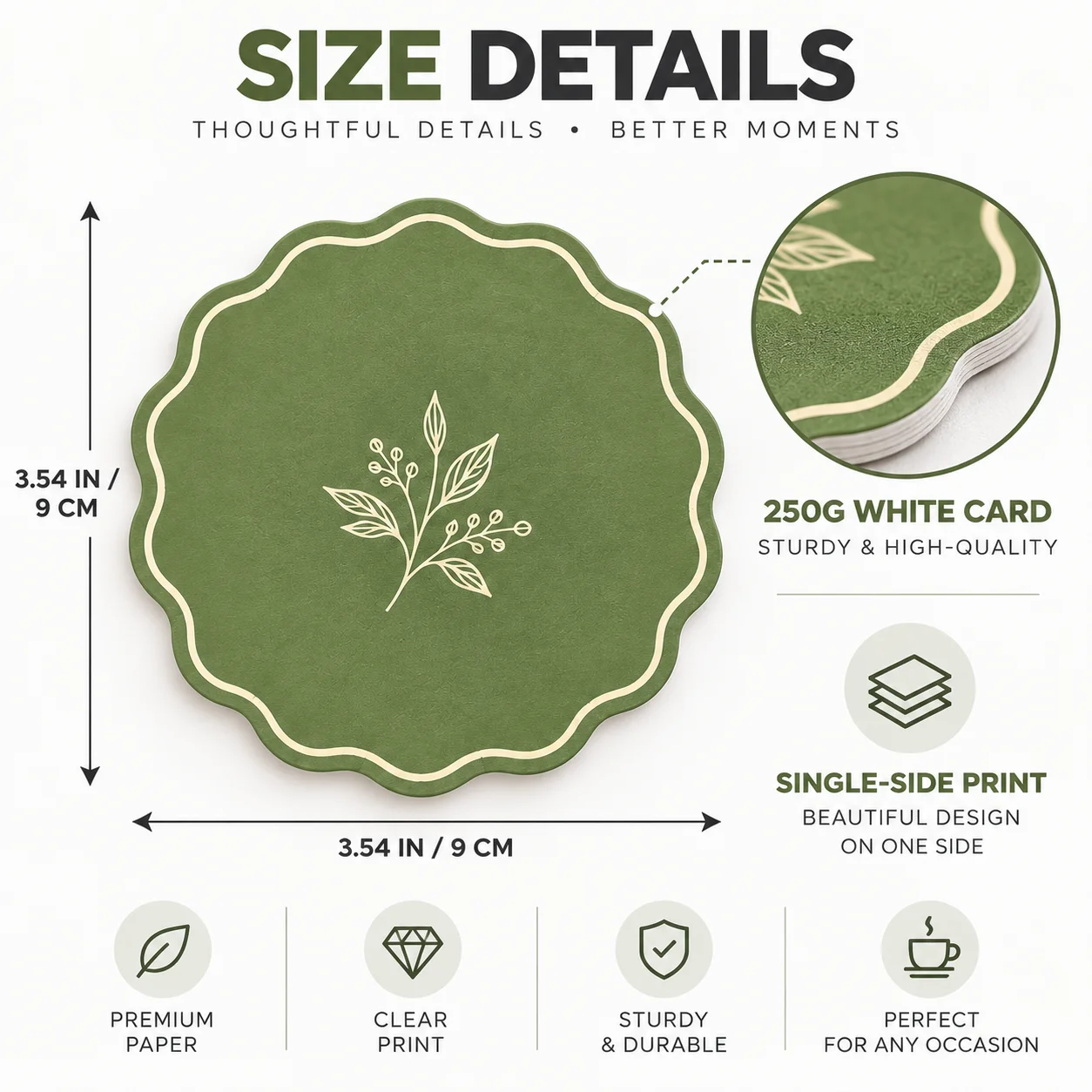 Custom Paper Coaster Personalized Logo Coaster 250G White Card Drink Mat Single Side Printed Table Decor for Cafe Bar Hotel Part