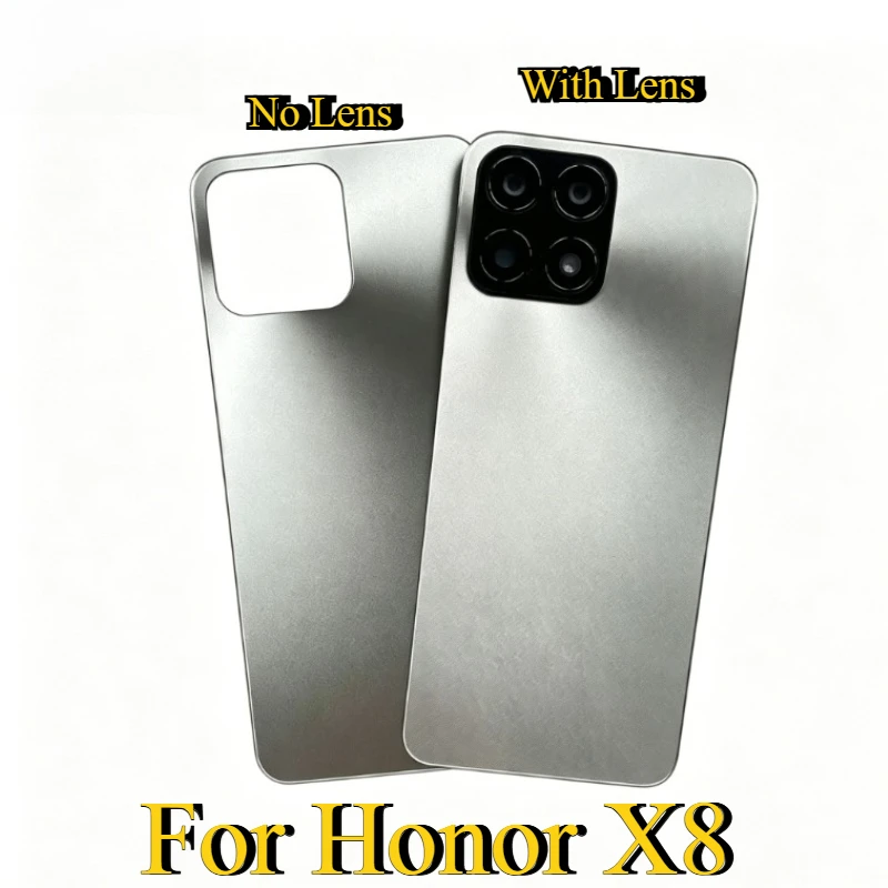 Replacement Rear Back Battery Cover NO Logo For Honor X8 TFY-LX1 Rear Housing With Camera Lens Repair Spare Parts