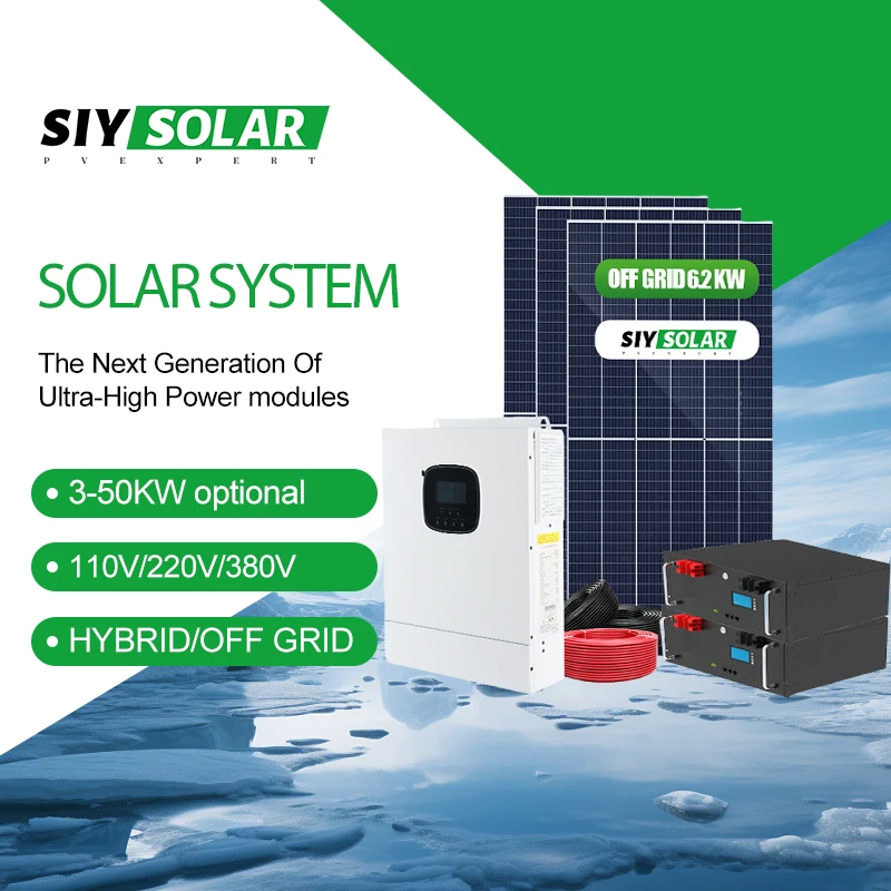 Complete Energy Solar Kit Hybrid System with 3.5kw 6.2kw 11kw 22kw Solar Panels Kit Set Full Off-Grid Energy Solution for Home