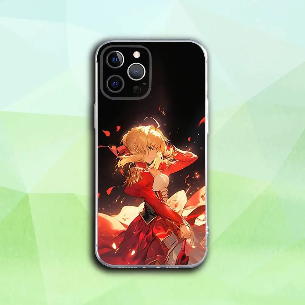 F-Fate Anime Stay Night Telefoonhoesje voor iPhone 17,16,15,14,13,12,11 Pro,Max,Plus,X,XS,XR,SE4,E Mini Transparante Soft Cover