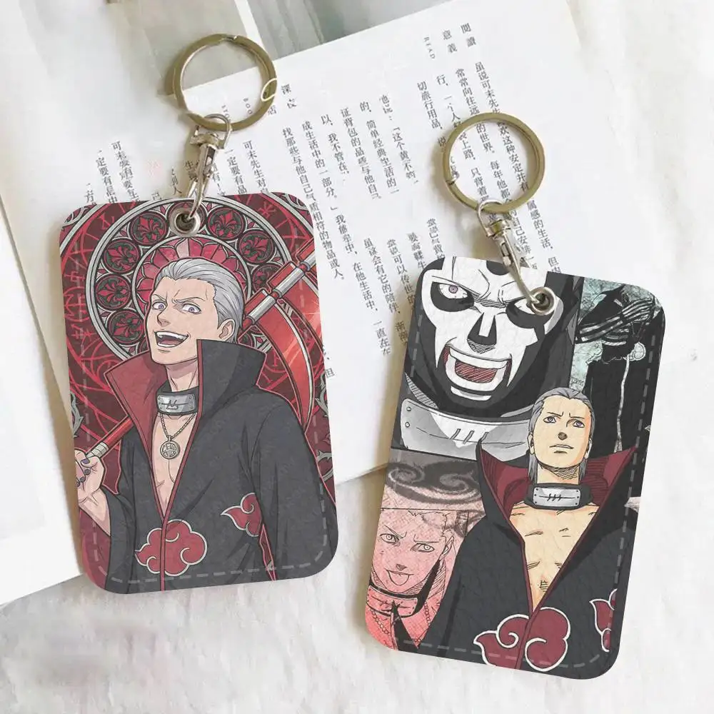 Anime Character Cool Man Hidan Manga N-Naruto Access Card Case Holder Keychain Key Ring Door Access Tags ID Card Case Keychain