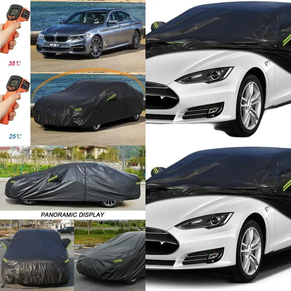 

Custom-Fit 7-Layer Car Cover for Tesla Model 3 (2017-2025) - Outdoor Protection Against Sun, Rain, Snow, and Dust with Zippered