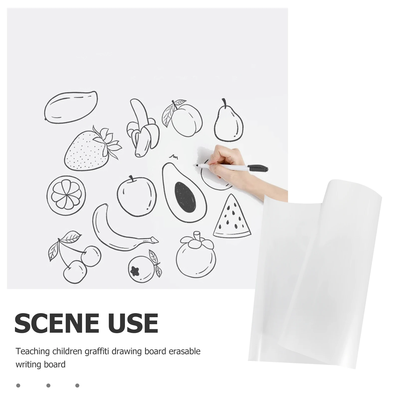 

1 Set Dry Erase Blank Sheet Wear-Resistant Erasable Writing Sticker Portable Whiteboard Wallpaper For Classroom Office