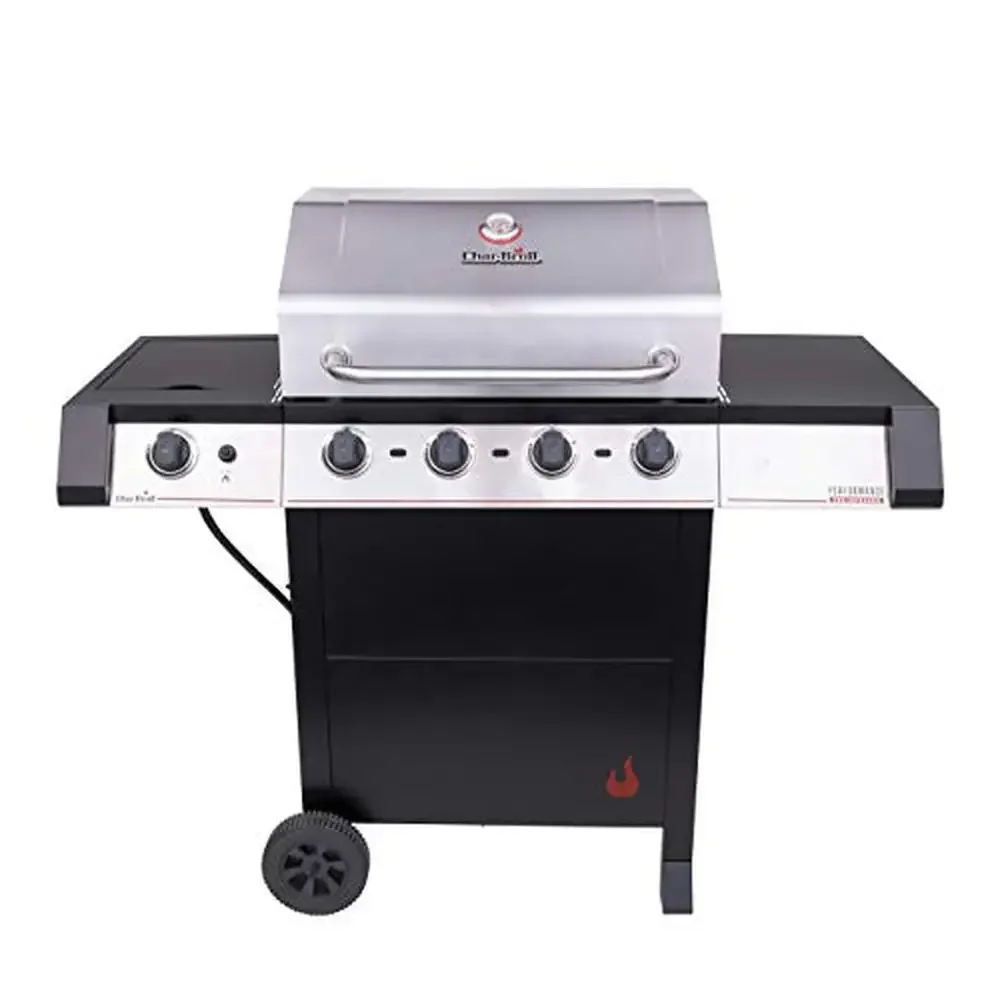 Stainless Steel Gas Barbecue Grill Chef's Delight Tray Electronic Ignition Side Burner Ample Cooking Area Easy Cleaning &