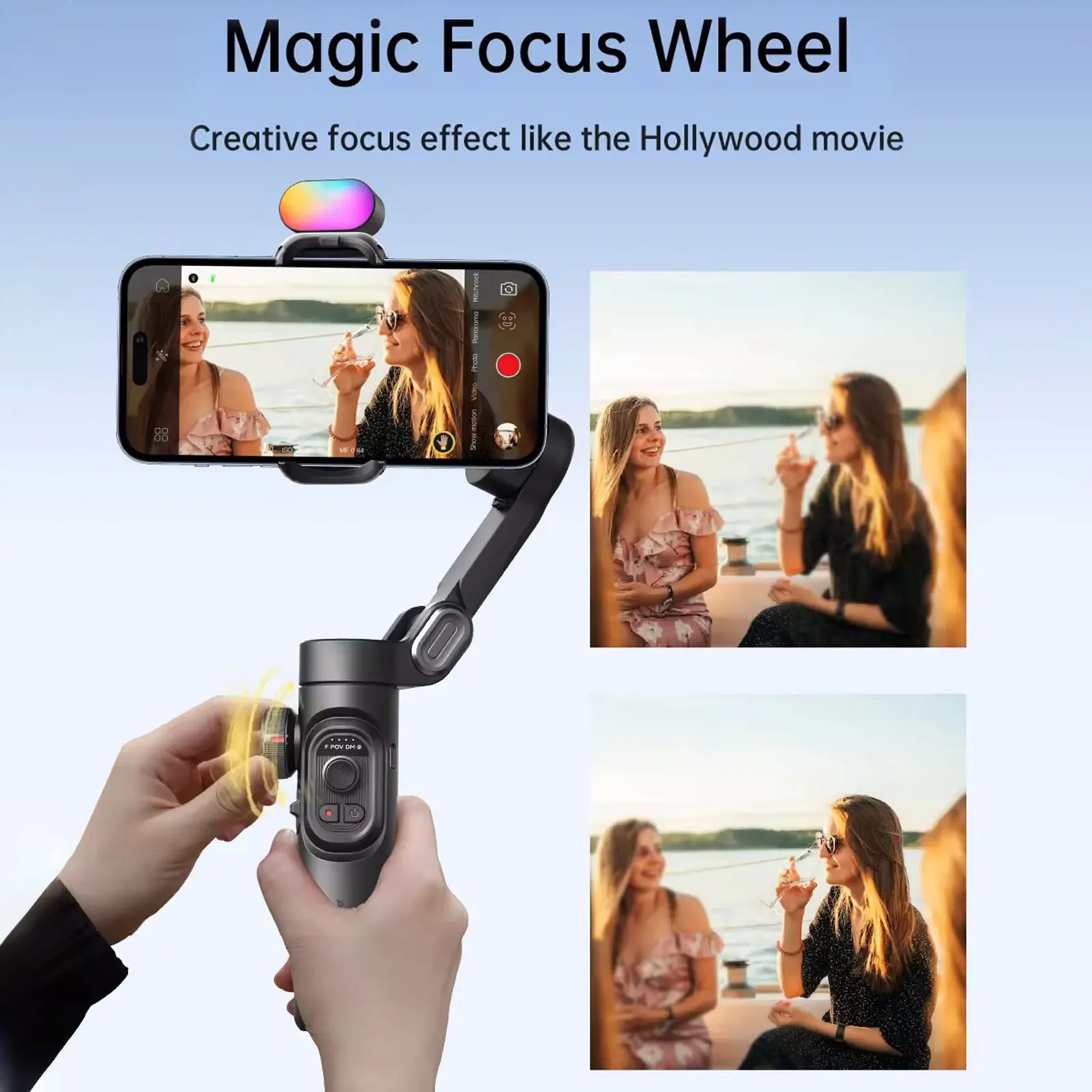 AOCHUAN Smart XE Kit stabilizzatore cardanico per Smartphone iPhone registrazione Video luce di riempimento magnetica Gimble Android pieghevole a 3