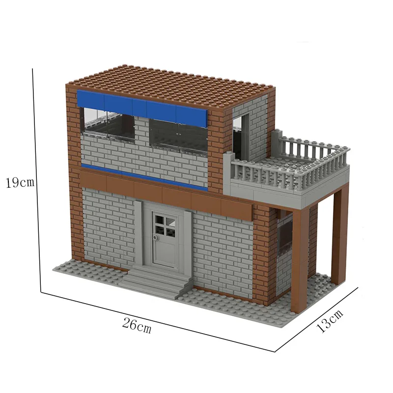 The battle royale games' grand battlefield double-deck terrace House building blocks Set DIY military scene construction Bricks