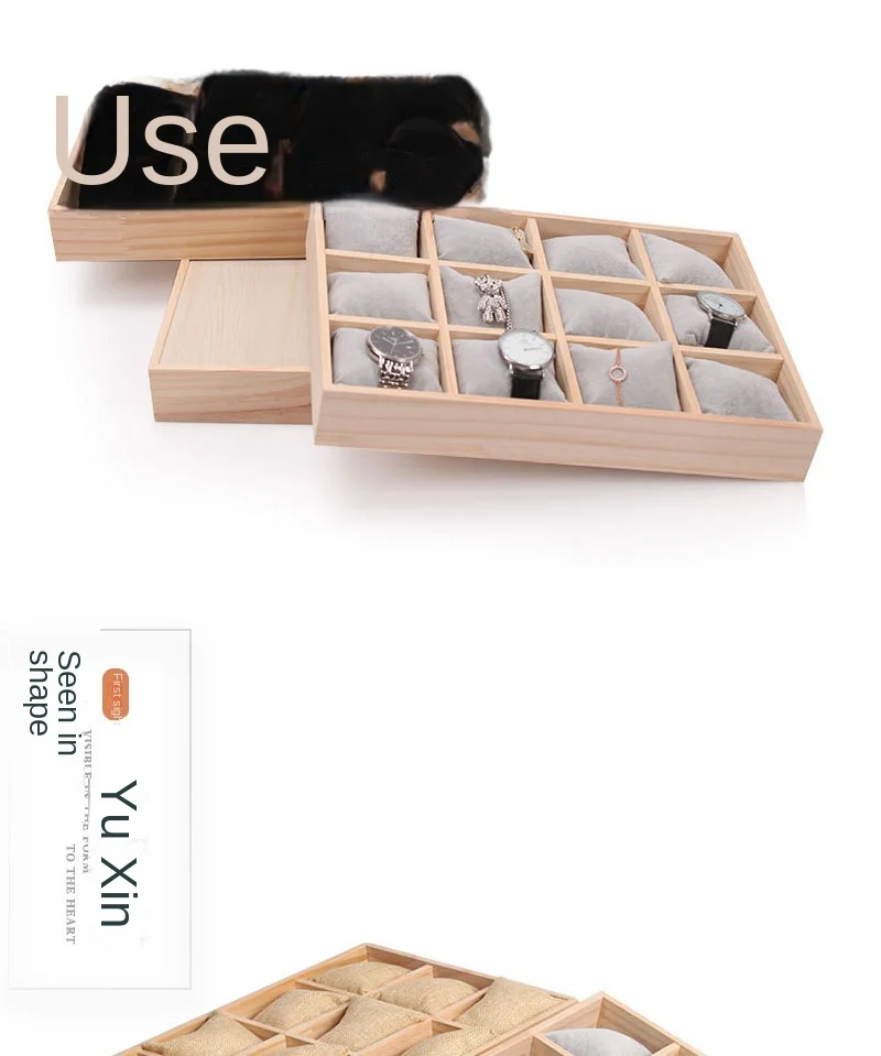 Solid Wood 12 Digit Pillow Plate Watch Bracelet Storage Display Frame - Elegant Organizer for Timepieces And Accessories