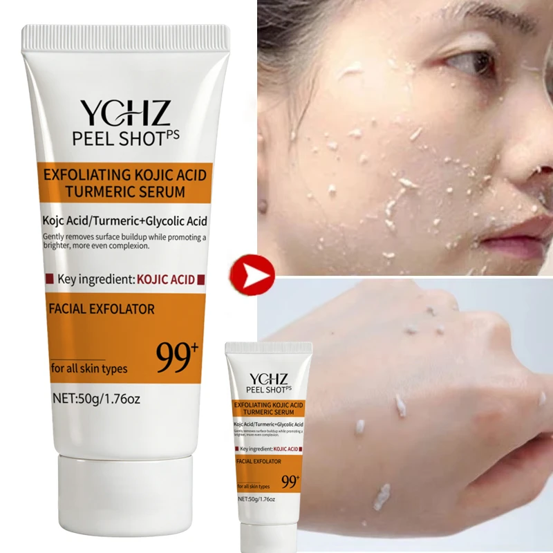 Turmeric Kojic Acid Exfoliating Gel Essence Suitable for Face and Body Gentle Orange Scented Facial Scrub Body Cleansing Gel Removes Dead Skin Scrub Skin Cleanser-50G