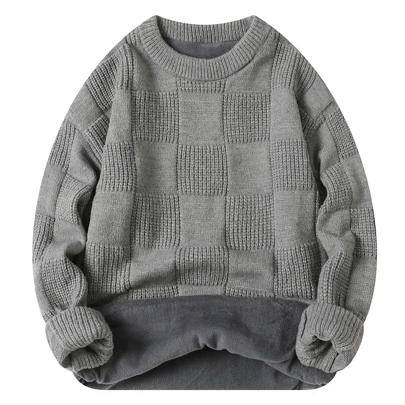 New Men's Thick Windproof and Warm Comfortable Casual Sweater Outdoor High-quality Solid Color Casual Versatile Pullover Sweater