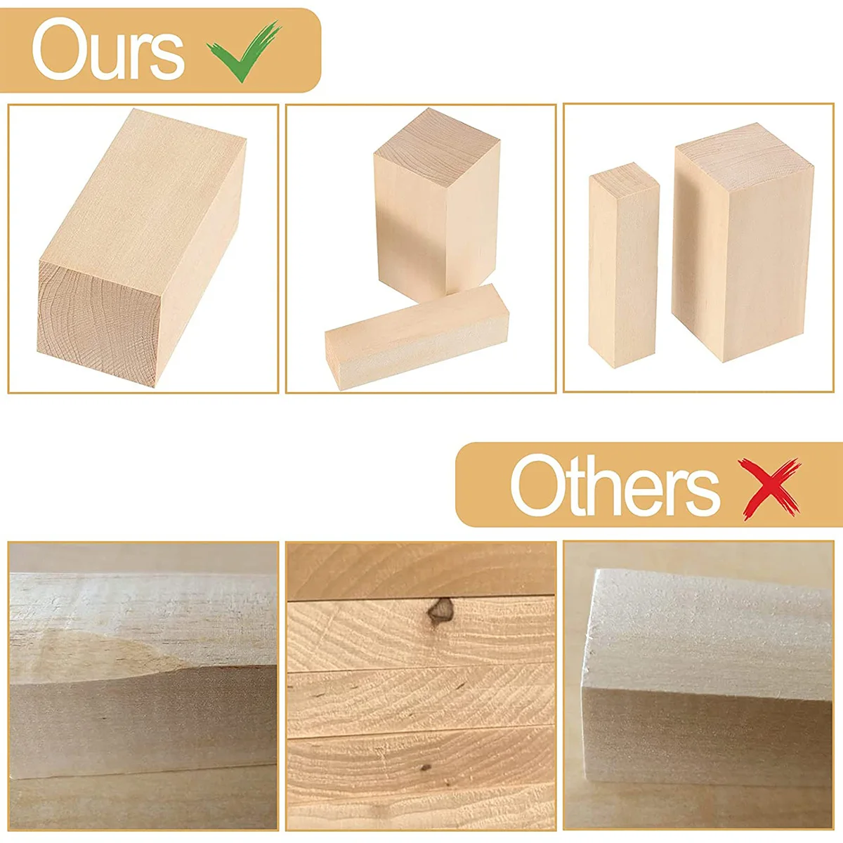 5PCS Premium Basswood Wood Carving Blocks Kit - Whittling Blanks Beginners Soft Wood Carving Block Set, Hobby Kit for Adults Kid