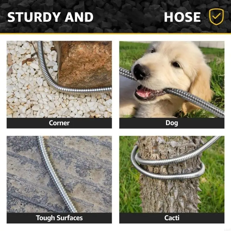 Threaded Connectors Garden Hose in Stainless Steel for Close-Range Link Between a Hose Reel, Extended Hose, or Car Water Setups,