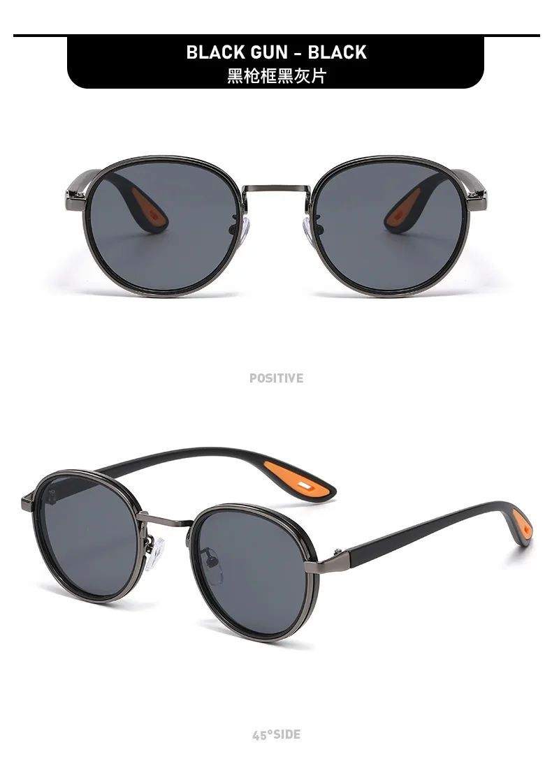 Neue trendige und retro-runde, vielseitige Brillengestelle mit UV-Schutzfunktion. Sonnenbrillen. 2550 – Detail 11