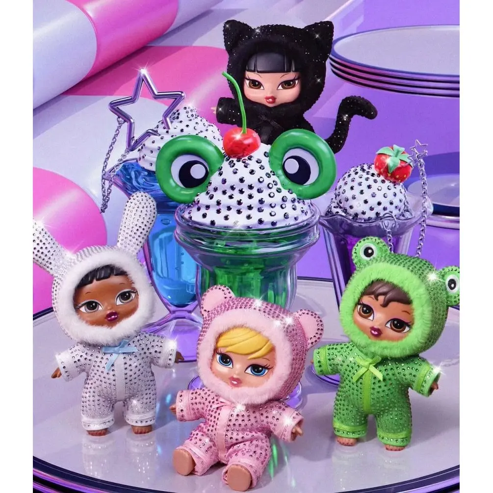 Bratz Plush Keychain Blind Box Fashion Doll Animal Bunny Cat Frog Bear Costume Bag Charm Collect Crochet Pendant Mystery Toy