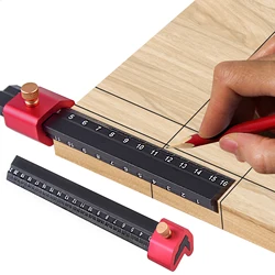 1Pc 16/21/31CM Woodworker Edge Ruler with Stop, Metric/Inch Measuring Marking Straight Edge Tool for Carpenters Machinists Tools