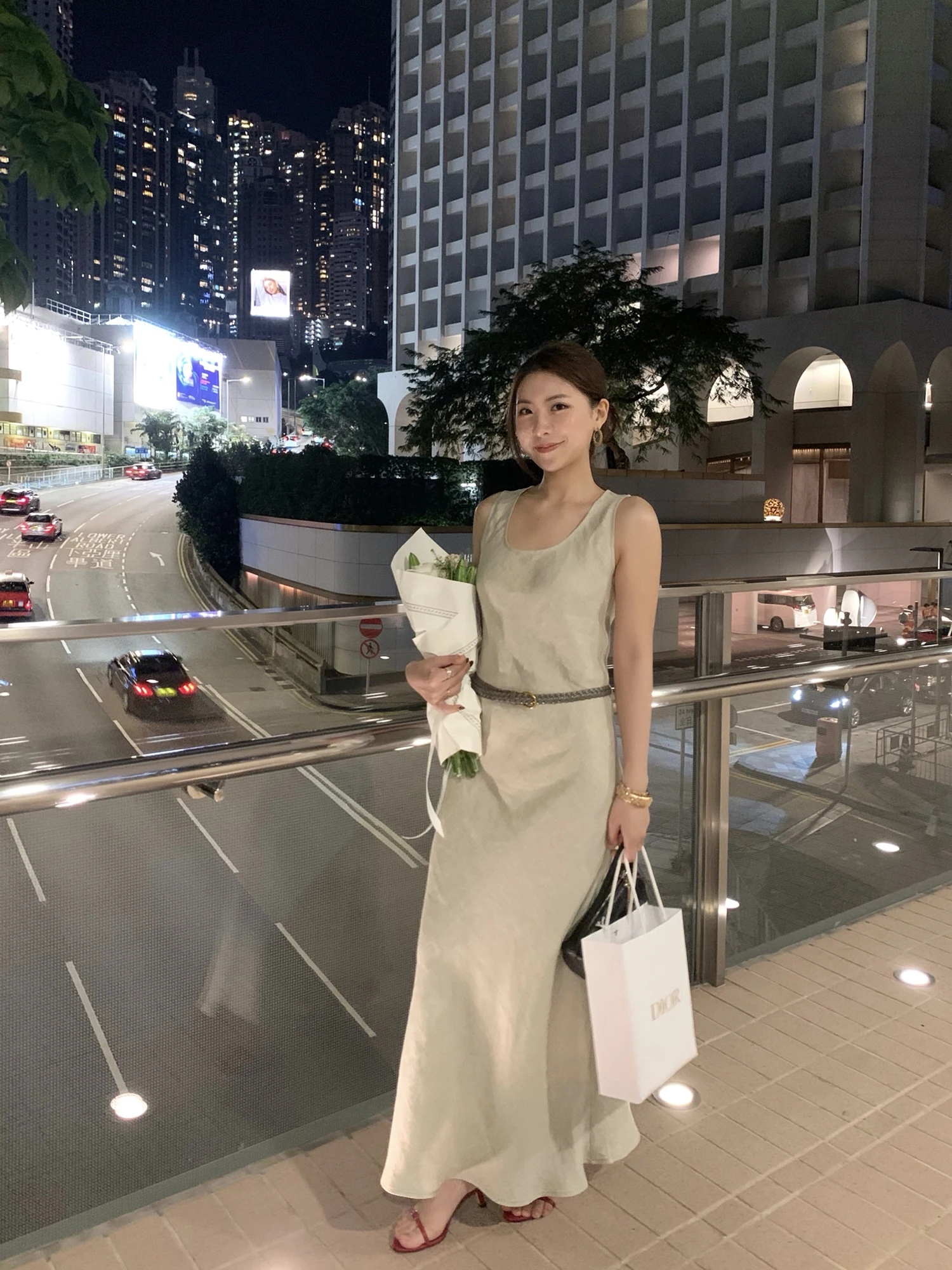 

Iceybella Minimalist Sleeveless Long Women's Dress Slimming Waist Design French Style Linen Material Casual round Neckline