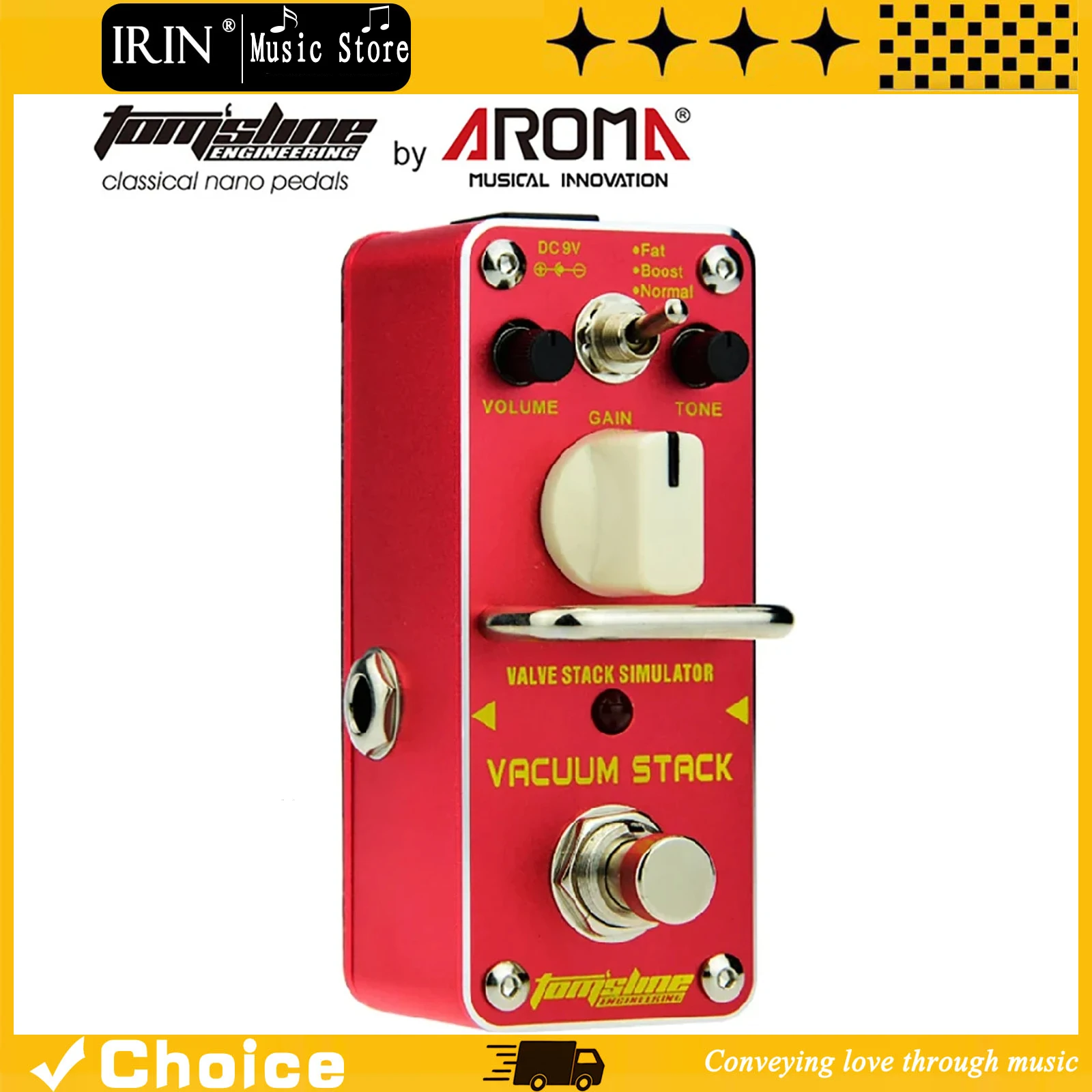 

AROMA AVS-3 VACUUM STACK Electric Guitar Effect Pedal True Bypass Simulator Pedal Tube Amp Simulator Guitar Accessories